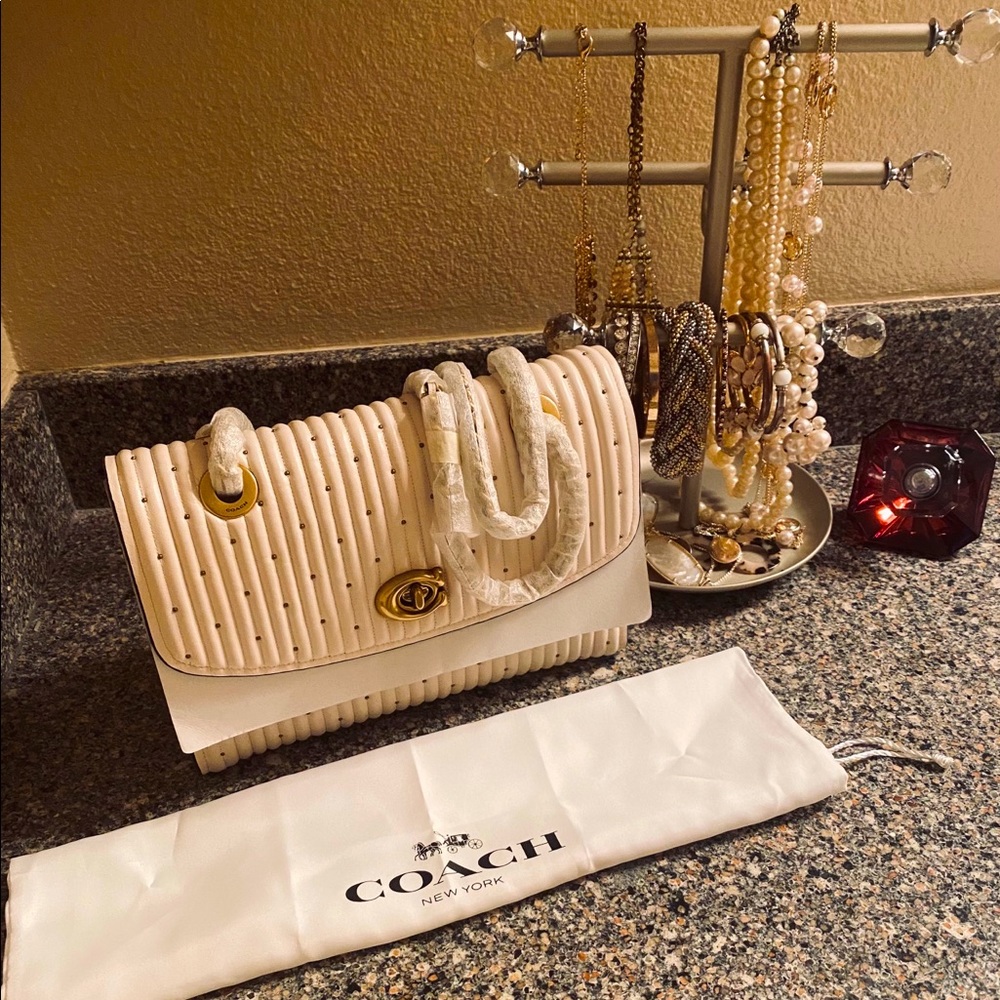 Coach Quilted Parker with Rivets (Chalk)